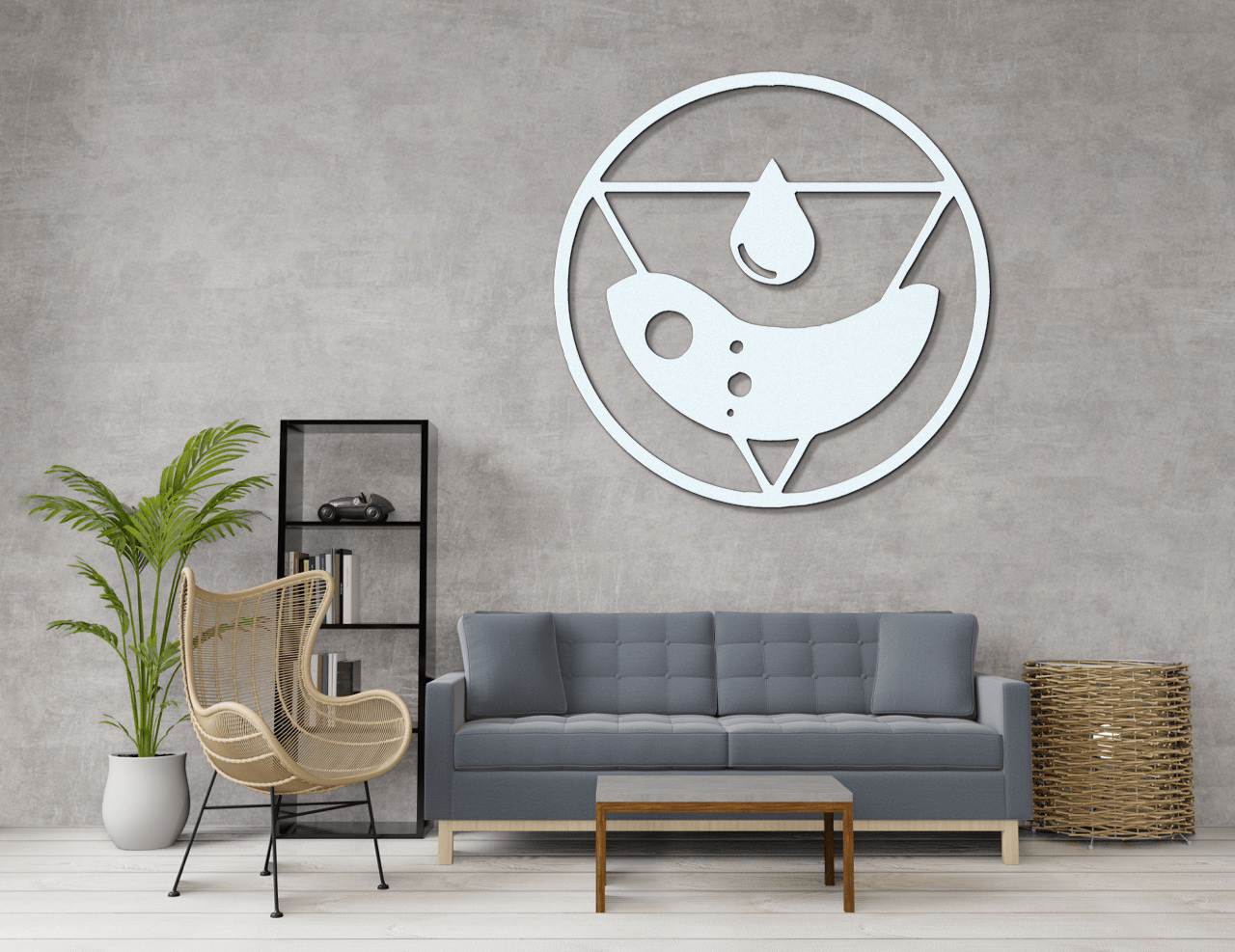 Water Element Metal Wall Sign