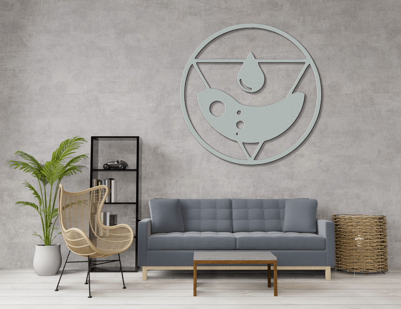 Water Element Metal Wall Sign